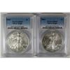 Image 1 : 2004 & 2005 AMERICAN SILVER EAGLES, PCGS MS-69