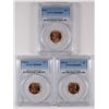 Image 1 : ( 3 ) PCGS GRADED MS-66 RED LINCOLN CENTS: 1944, 55-D & 58-D