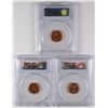 Image 2 : ( 3 ) 1942-D LINCOLN CENTS, PCGS MS-66 RED