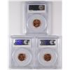 Image 2 : ( 3 ) PCGS GRADED MS-66 RED LINCOLN CENTS: 1944, 56-D & 58-D