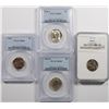 Image 1 : Lot of (4) JEFFERSON NICKELS (3) PCGS-MS65 1954, 45S, 45D (1) 1941 NGCMS-65