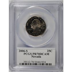 2006-S NEVADA STATE QUARTER, PCGS PR-70 DCAM