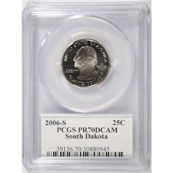 2006-S SOUTH DAKOTA STATE QUARTER, PCGS PR-70 DCAM