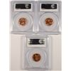 Image 2 : ( 3 ) PCGS GRADED MS-66 RED LINCOLN CENTS:  1944, 1955-D & 1958-D