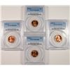 Image 1 : LOT OF ( 4 ) PCGS GRADED MS-66 RED LINCOLN CENTS: ( 2 ) 1956-D & (2)1958-D