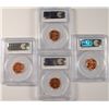 Image 2 : LOT OF ( 4 ) PCGS GRADED MS-66 RED LINCOLN CENTS: ( 2 ) 1956-D & (2)1958-D