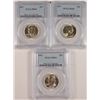 Image 1 : ( 3 ) 1957 WASHINGTON QUARTERS, PCGS MS-65  GEMS