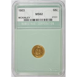 1903 MCKINLEY $1 GOLD COMMEMORATIVE NTC CHOICE BRILLIANT UNC !