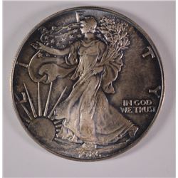 1986 AMERICAN SILVER EAGLE, BU TONING  FIRST YEAR OF ISSUE