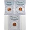 Image 1 : 1947-D & ( 2 ) 1948-D LINCOLN CENTS, PCGS MS-66 RED
