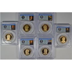 (6) PRESIDENTIAL DOLLARS ALL PCGS PR-69 DCAM