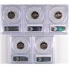 Image 2 : (5) JEFFERSON NICKELS PCGS PR-69 DCAM