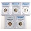 Image 1 : (5) JEFFERSON NICKELS PCGS PR-69 DCAM
