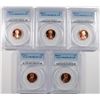 Image 1 : (5) PCGS GRADED PR-69 RD DCAM LINCOLN CENTS: 2002-S, 04-S, 06-S, 07-S & 08-S