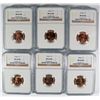 Image 1 : 3 1954-S & 3 55-S LINCOLN CENTS NGC MS-66 RD