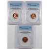 Image 1 : ( 3 ) PCGS GRADED MS-66 RED LINCOLN CENTS: 1944, 55-D & 58-D