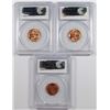 Image 2 : ( 3 ) PCGS GRADED MS-66 RED LINCOLN CENTS: 1944, 55-D & 58-D