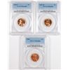 Image 1 : ( 3 ) PCGS GRADED MS-66 RED LINCOLN CENTS: 1945, 57-D & 58-D