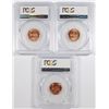 Image 2 : ( 3 ) PCGS GRADED MS-66 RED LINCOLN CENTS: 1964-D, 65 & 68-D