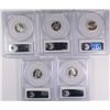 Image 2 : ( 5 ) PCGS GRADED ROOSEVELT DIMES: (1) 1955-D & (4 1962