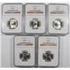 Image 1 : ( 5 ) 1946-S WASHINGTON QUARTERS, NGC MS-65