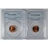 Image 1 : 1959 & 1959-D LINCOLN CENTS, PCGS MS-66 RED