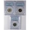 Image 1 : Lot of 3 Jefferson Nickels PCGS MS-66 1940, 41, 42-P Type 2