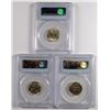 Image 2 : ( 2 ) 1945-P & ( 1 ) 1947 JEFFERSON NICKELS, PCGS MS-65
