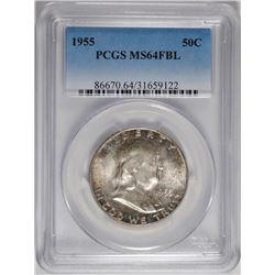 1955 FRANKLIN HALF DOLLAR, PCGS MS-64 FBL