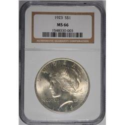 1923 PEACE SILVER DOLLAR, NGC MS-66  NICE!