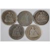 Image 1 : (5) 1853 SEATED QUARTERS