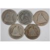 Image 1 : (5) 1877 SEATED QUARTERS