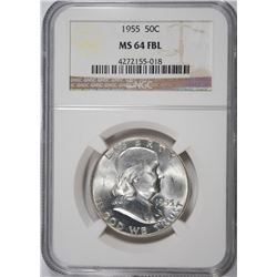 1955 FRANKLIN HALF DOLLAR NGC MS-64 FBL !!!!