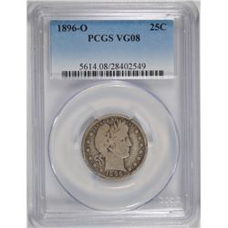 1896-O BARBER QUARTER PCGS VG-8