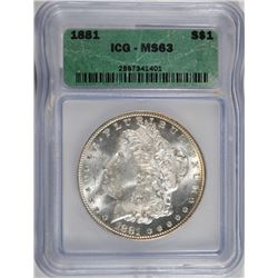 1881 MORGAN DOLLAR ICG MS-63