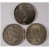 Image 1 : 1924, 25 & 26 PEACE SILVER DOLLARS, AVE CIRCULATED