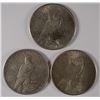Image 2 : 1924, 25 & 26 PEACE SILVER DOLLARS, AVE CIRCULATED