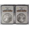 Image 1 : ( 2 ) 2004 AMERICAN SILVER EAGLES, NGC MS-69