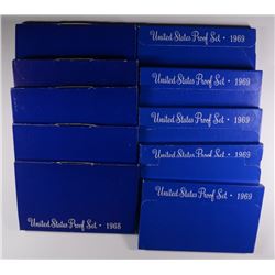 ( 5 ) 1968 & ( 5 ) 1969 U.S. PROOF SETS IN NICE ORIG PACKAGING