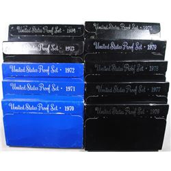 U.S.  CLAD PROOF SETS OF THE 70'S (10) COMPLETE SETS IN NICE ORIGINAL PACKAGING
