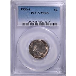1936-S BUFFALO NICKEL PCGS MS-65