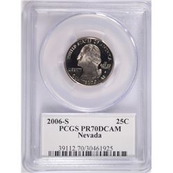 2006-S NEVADA STATE QUARTER, PCGS PR-70 DCAM