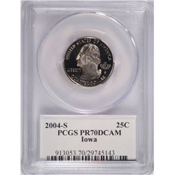 2004-S IOWA STATE QUARTER, PCGS-S PR-70 DCAM