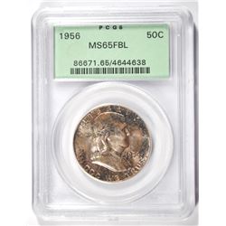 1956 FRANKLIN HALF DOLLAR, PCGS MS-65 FBL COLOR ON OBVERSE