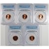 Image 1 : 1997-S, 99-S, 01-S, 02-S & 03-S LINCOLN CENTS, PCGS PR-69RD DCAM