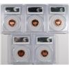 Image 2 : 1997-S, 99-S, 01-S, 02-S & 03-S LINCOLN CENTS, PCGS PR-69RD DCAM