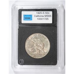 1925-S CALIFORNIA COMMEMORATIVE HALF DOLLAR,CCGS GEM BU