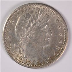 1908 BARBER QUARTER CH AU+