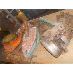 3PC CHAIN HOIST, RATCHET & WIRE COME A LONG