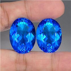 Kashmir Blue Tanzanite Quartz Pair 47.15 carats